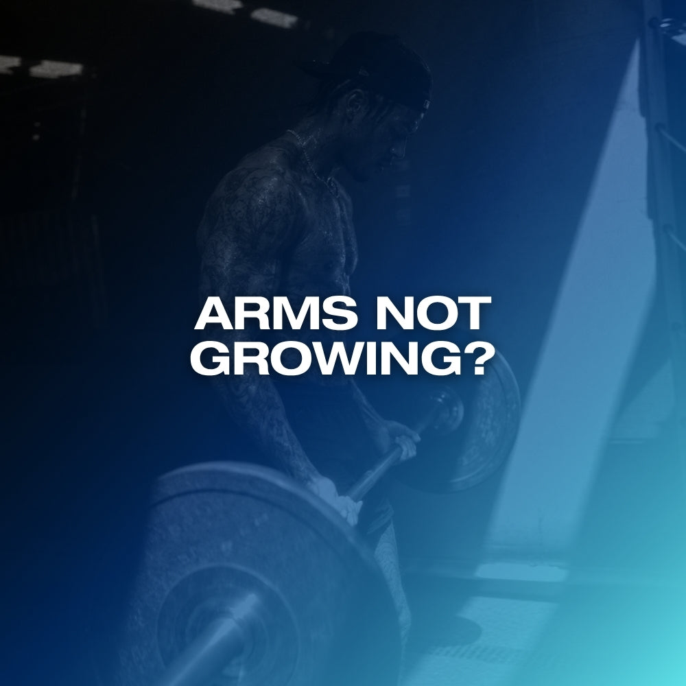 Arms not growing: ETERNO blog feature image with the headline Arms Not Growing over a dark blue gradient