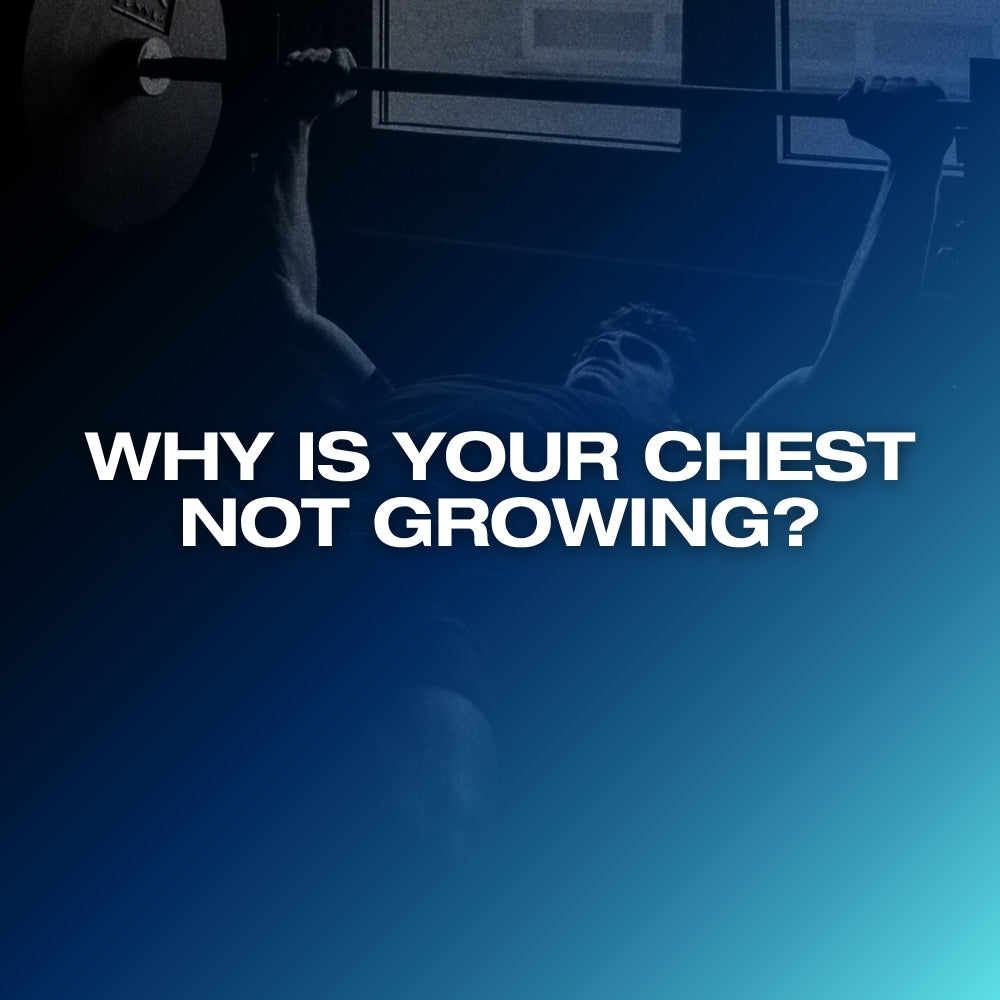 Chest not growing: ETERNO blog feature image with the headline Why Is Your Chest Not Growing over a dark blue gradient