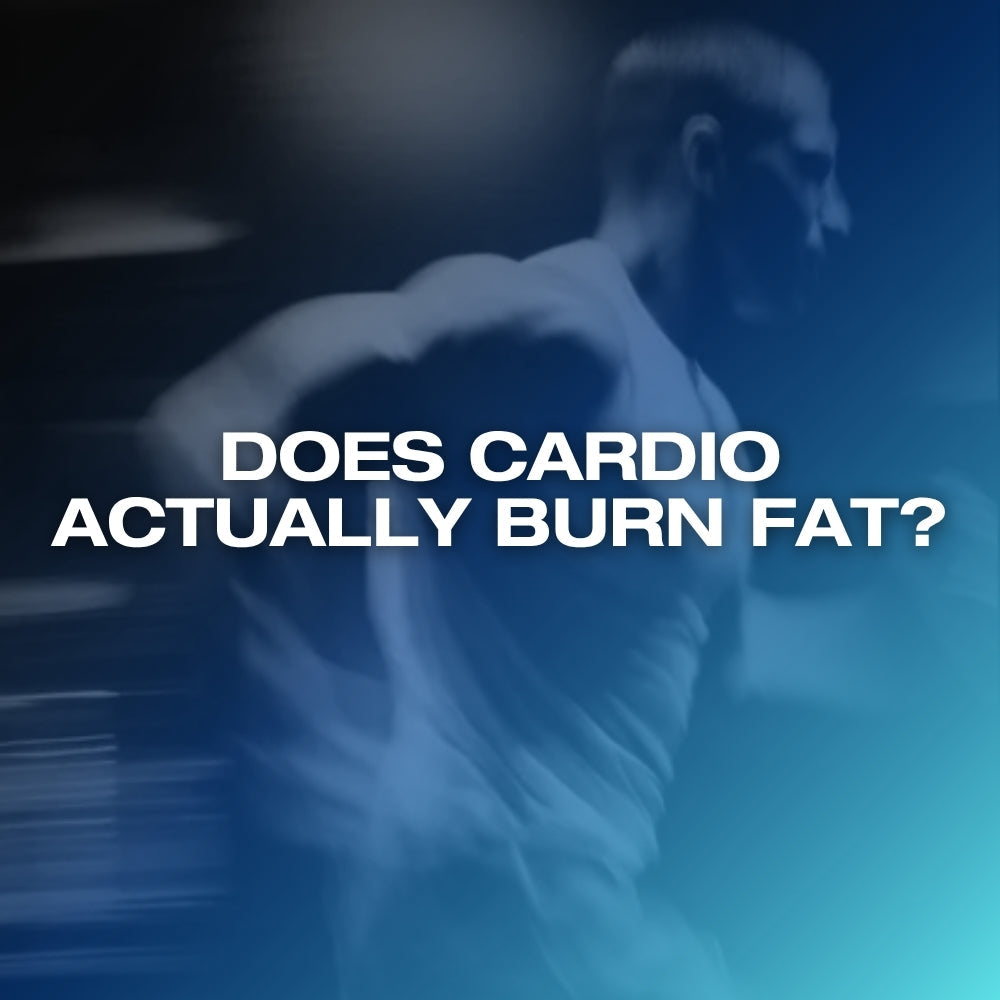 Man running with the question, “Does cardio actually burn fat?”