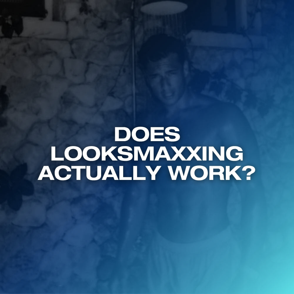 Does looksmaxxing work: ETERNO blog feature image with the headline Does Looksmaxxing Actually Work over a dark blue gradient
