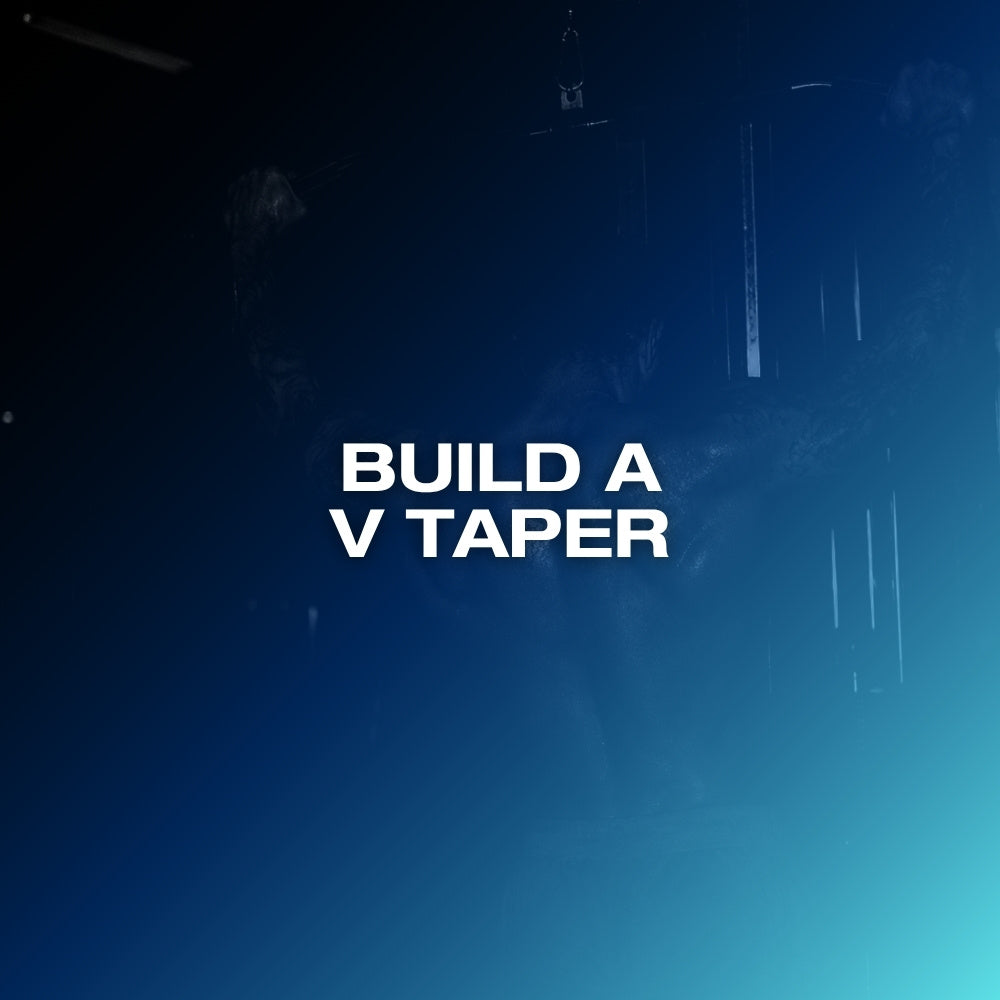 How to get a V taper: ETERNO blog feature image with the headline Build a V Taper over a dark blue gradient
