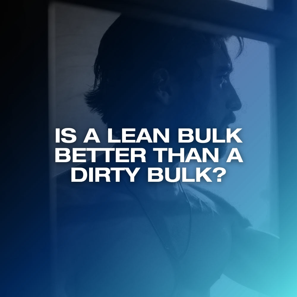 Lean bulk vs dirty bulk: ETERNO blog feature image with the headline Is a Lean Bulk Better Than a Dirty Bulk over a dark blue gradient