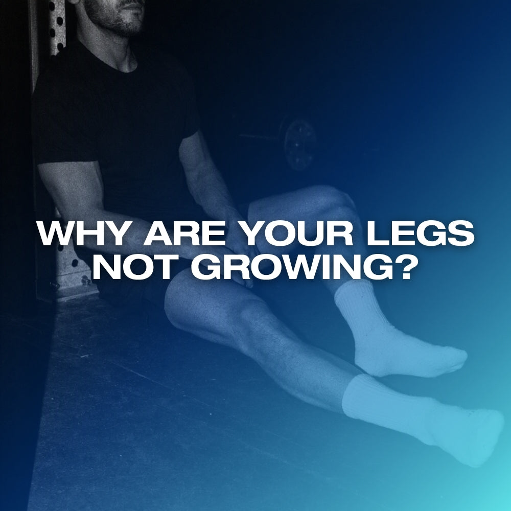 Legs not growing: ETERNO blog feature image with the headline Why Are Your Legs Not Growing over a dark blue gradient