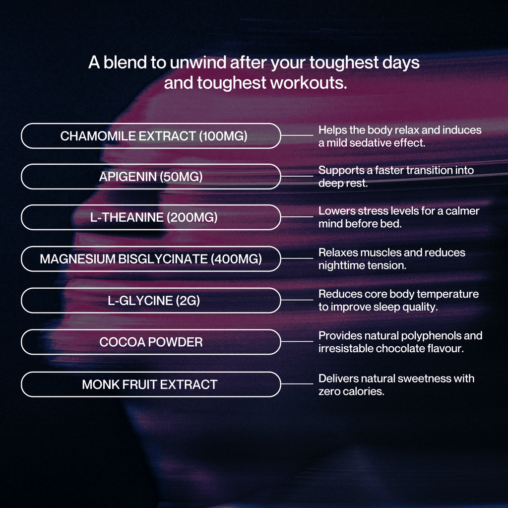 Sleep Tea
Chamomile Sleep Tea
sleep faster 
Quality sleep
Chamomile Flower Extract
Apigenin
L-Glycine
L-Theanine
Magnesium Bisglycinate
Cocoa Powder
Monk Fruit Extract